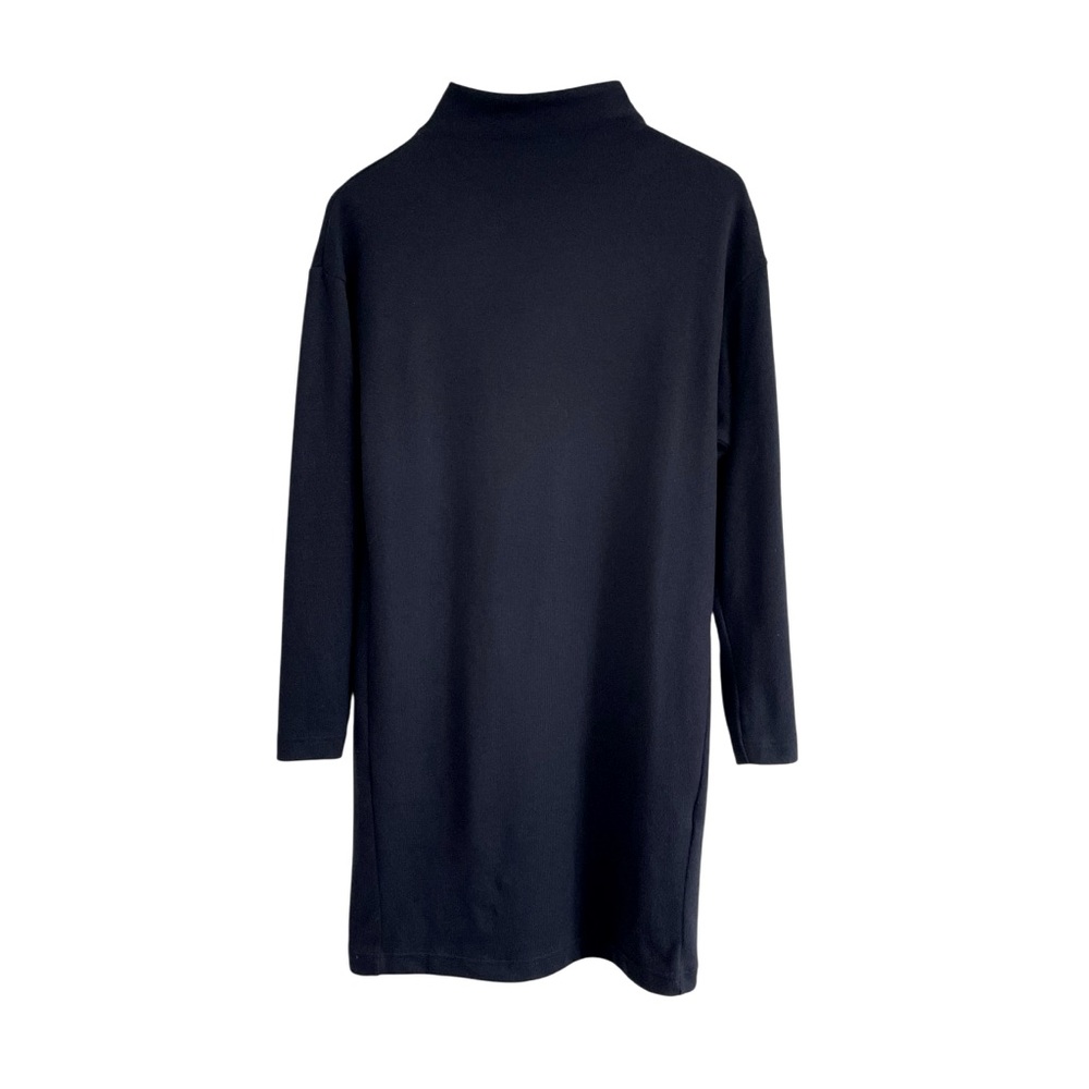 Uniqlo Navy Sweater Dress Fall Career Capsule Casual XS Mock Neck Minimal Soft